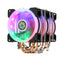 Aurora Colorful Backlit 3Pin 3 Fans 4 Copper Tube Dual Tower CPU  Cooling Fan Cooler Heatsink for Intel AMD