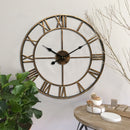 40CM Vintage Roman Numerals Giant Open Face Metal  Wall Clock Large Outdoor Garden