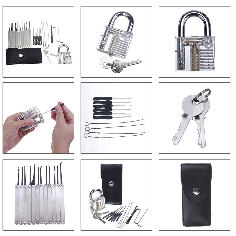 29Pcs Training Unlock Tool Skill Set Unlocking Lock Picks Set Key Extractor