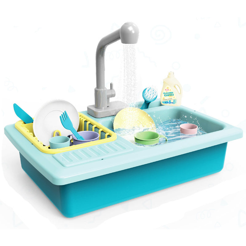 Children Plastic Simulation Electric Dishwasher Sink Pretend Play Kitchen Toys Kids Puzzle Early Education Toy