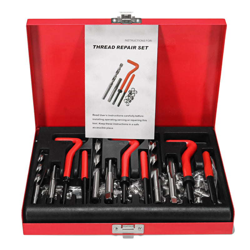 88Pcs Thread Repair Tool Helicoil Metric Rethread M6 M8 M10 Stainless Steel Kit
