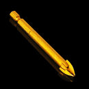 5pcs 6mm Hex Shank Spear Point Head Drill Bit Titanium Carbide Glass Drill