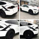 MODEL X Car Body Stickers X Shape Carbon Back Matte Electroplated Silver