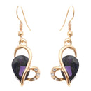 Heart Jewelry Set Water Drop Rhinestone Crystal Earrings Necklace Set Gift for Women