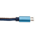 2M 2.4A Micro USB Fast Charging Denim Braided Data Cable For Smartphone Tablet