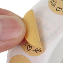 500PCS Kraft Paper Handmade With Love Sticker DIY Gifts Wrap Cookies Packaging Stickers