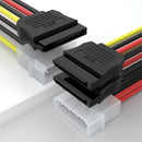 SAMZHE SATA Power Cable 4 PIN IDE SATA Splitter 0.2m HDD SDD Cable for Computer Connection