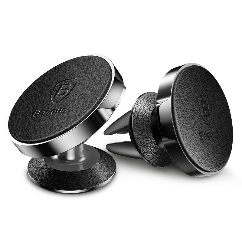 Baseus Leather Strong Magnetic 360 Degree Rotation Car Holder Stand for iPhone Xiaomi Mobile Phone
