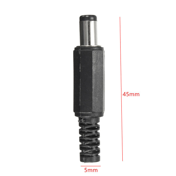 Excellway JP02 10Pcs 5.5x2.1mm DC Power Male Solder Barrel Tip Plug Jack Connector