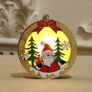 Luminous Christmas Wooden Ornament LED Light Santa Claus Deer Decor Lamp Xmas Decorations