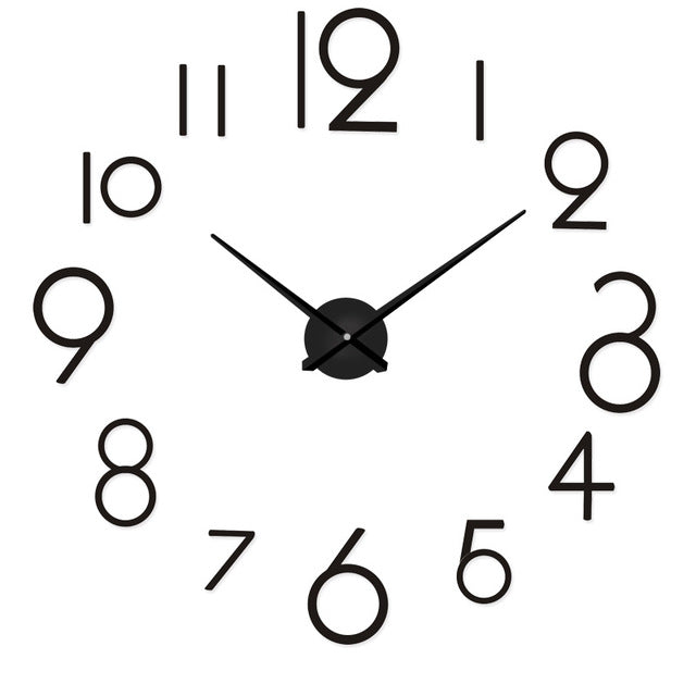 Creative Personality Simple Fashion Wall Clock 3d Acrylic Mirror Wall Stickers Clock Living Room Diy Wall Clock