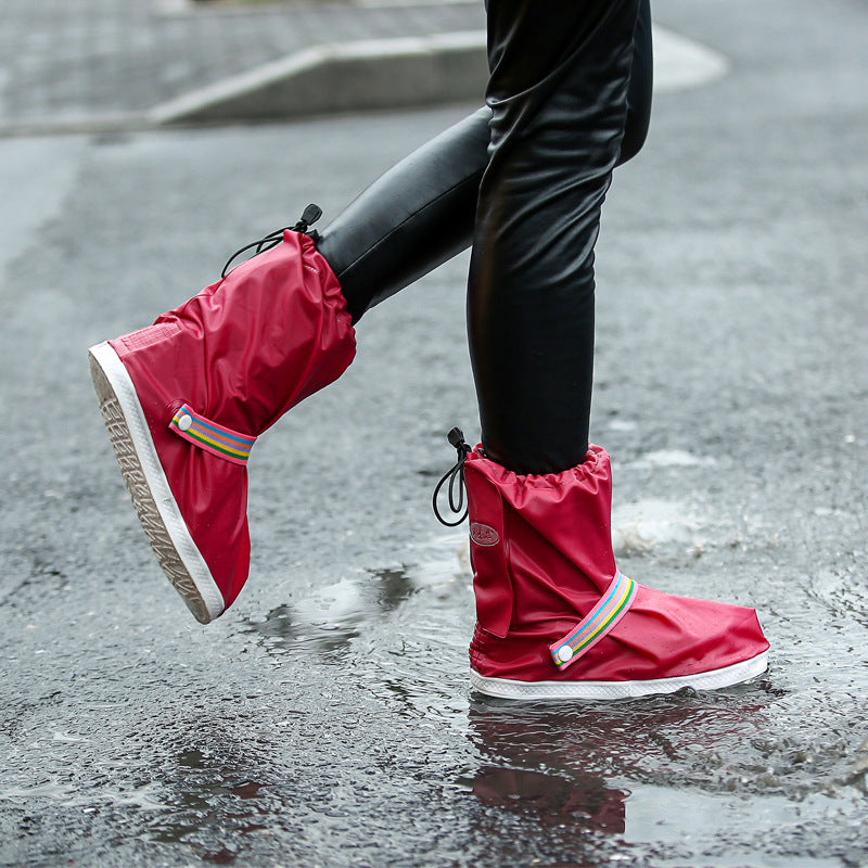 4 Colors Waterproof Men Women Rain Boots Cover Non-slip Rainbow Rain Boots
