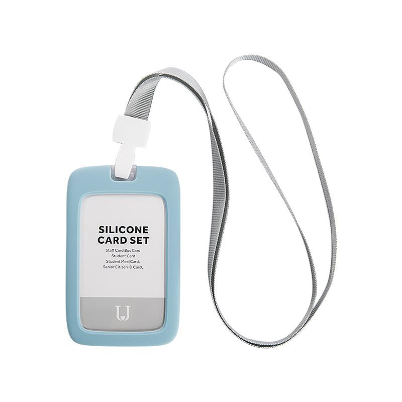 Jordan&Judy JJ-YD0010 1PC Silicone Work Card Holder with Lanyard Employee Name ID Card Cover Work Certificate Identity Badge Holder
