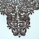 Beautiful Black & Off White Embroidery Big Flowers Lace Neckline Fabric Closure DIY