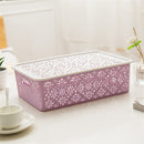Bakeey Hollow Plastic Storage Baskets Rectangular Desktop Snack Bathroom Cosmetics Sundry Storage Box For Home