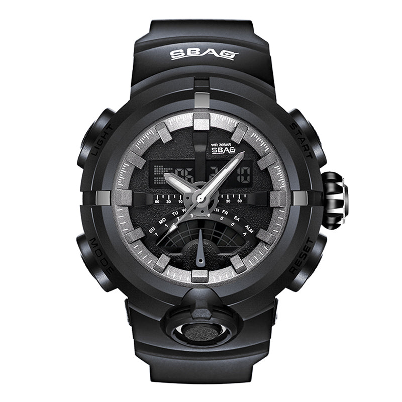 SBAO S-8012-C Dual Display Digital Watch Men Fashion Luminous Display Calendar Stopwatch Sport Watch
