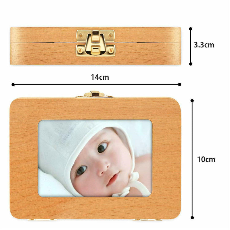 Wooden Kids Baby Tooth Box Milk T eeth Organizer Flip Cover Collect Storage Box Cutton Boy Girl Gift Kid Present Photo Note Case Tool Box