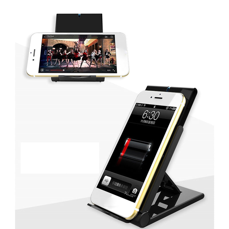 Universal 2 in 1 5W Qi Wireless Charger Foldable Desktop Stand Phone Holder for Samsung Smartphone