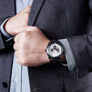 MEGIR ML2072G Men Watch Luminous Display Calendar Watch Leather Sport Style Quartz Wristwatches