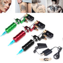 Rotary Tattoo Needles Machine Beginner Complete Motor Kit Power Supply 110V