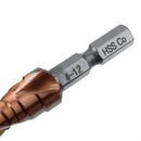 M35 Cobalt Step Drill Bit 1/4 Inch Hex Shank HSS-Co Step Drill Bit Spiral Grooved Hole Cutter