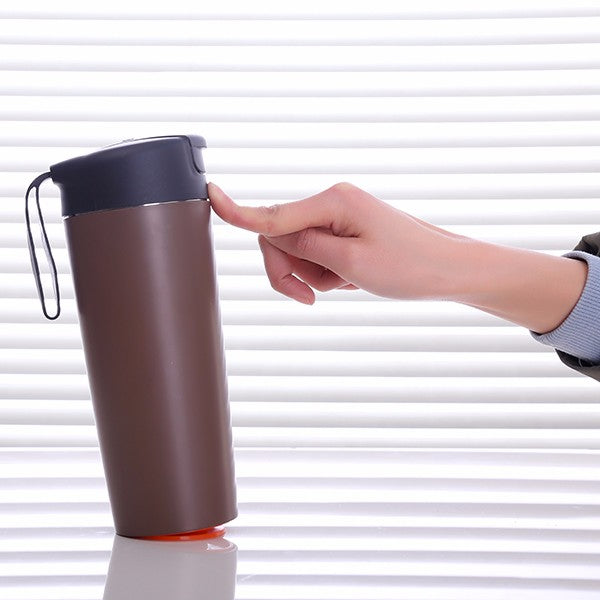 500ML Creative Vacuum Insulation Cup With Magic Sucker Push Not Pour Stainless Steel Water Bottle