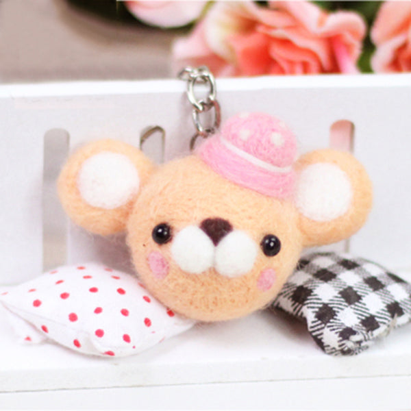 Creative 12 Chinese Zodiac Wool Felt Animals Keychain Wool Felting Needle Kits DIY Tools Craft Learner Design