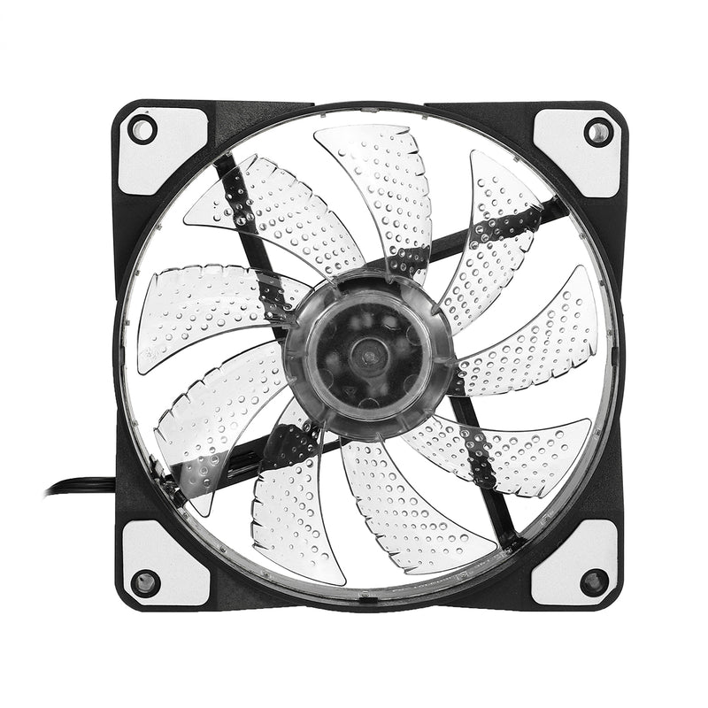 120mm PC Computer Case Fan Ultra Silent 15 LED Lights Cooler Cooling Heatsink