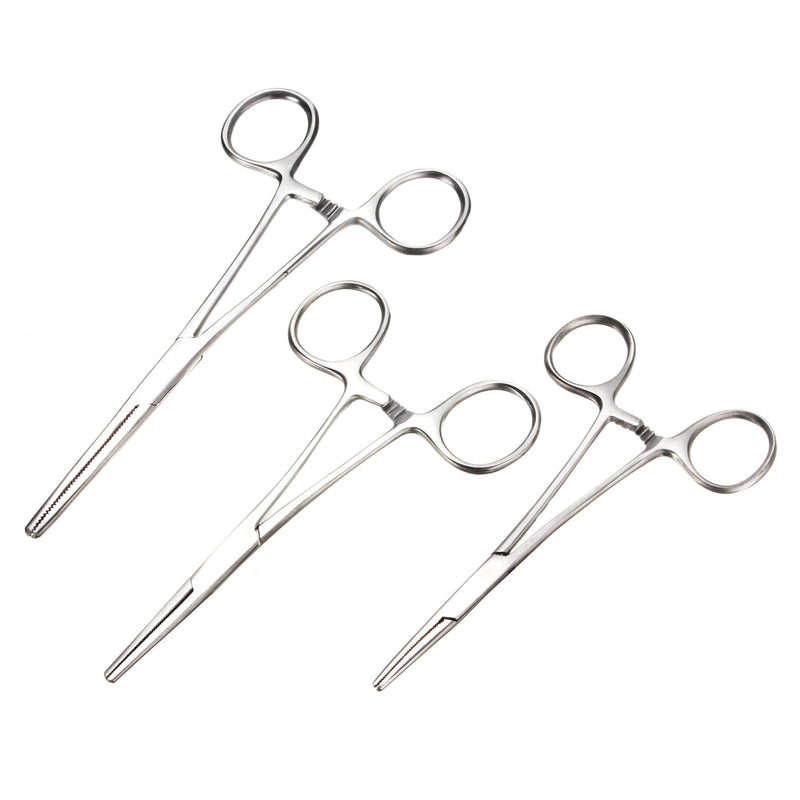 1pc  Hemostat Forceps Straight Curved Stainless Steel Locking Clamp