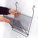 Foldable Kitchen Black Wall Hanging Dish Storage Shelf Organizer Rack Holder NO Drill for Space Saving
