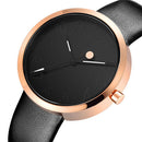 CRRJU 2124 Simple Design Women Wrist Watch Genuine Leather Strap Quartz Watches