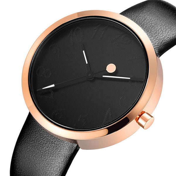 CRRJU 2124 Simple Design Women Wrist Watch Genuine Leather Strap Quartz Watches