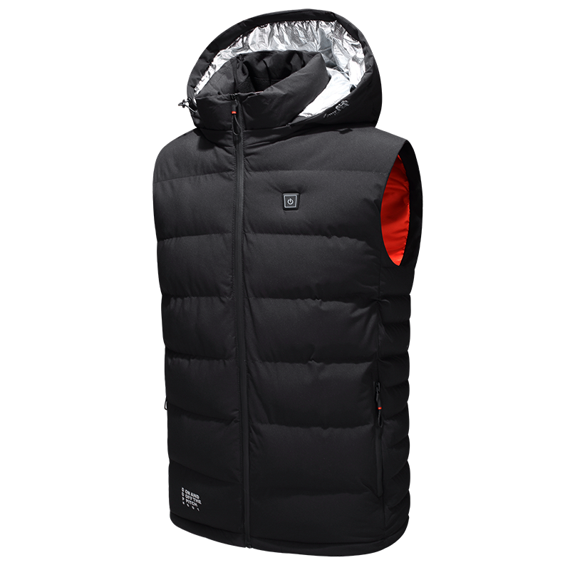 Waterproof USB Heated Warm Back Hooded Winter Antifouling Jacket Motorcycle Skiing Riding Coat