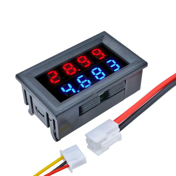 Geekcreit DC 100V 10A 0.28 Inch Mini Digital Voltmeter Ammeter 4 Bit 5 Wires Voltage Current Meter with LED Dual Display
