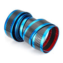 Car Stickers Carbon Fiber Blue Rubber Door Sill Protector Edge Guard Strip 5CM*3M