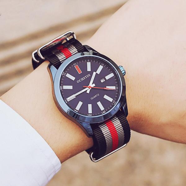 OCHSTIN GQ048C Fashion Men Quartz Watch Casual Nylon Strap Sport Watch