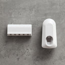 Automatic Toothpaste Dispenser 5 Electric Toothbrush Holder Set Wall Mount Stand White