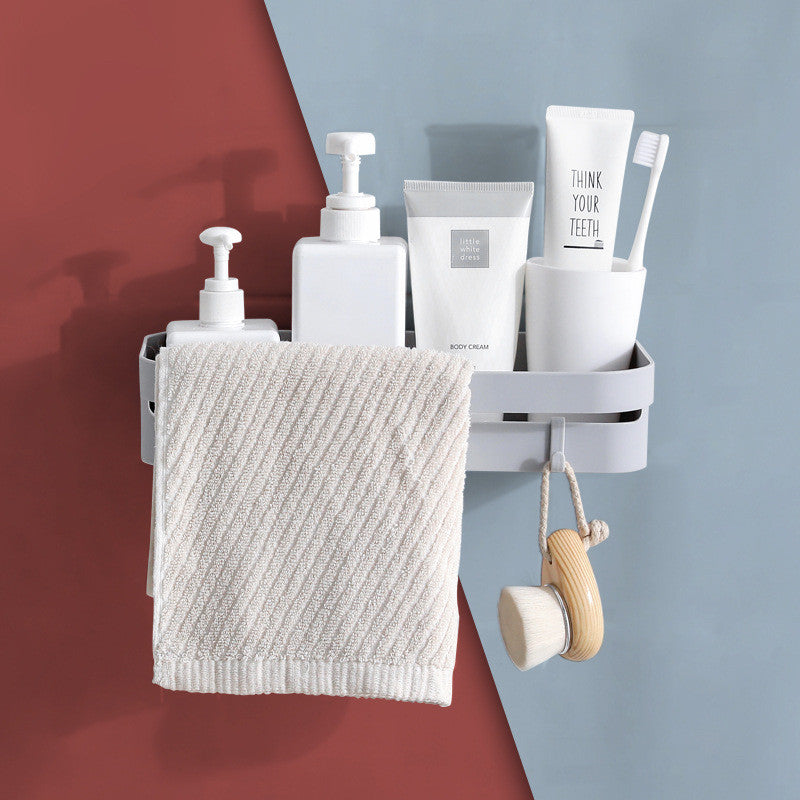 Adhesive Storage Rack Wall Mount Shower Shelf Storage Rack Bathroom Kitchen Organizer Accessories