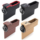 Leather Car Seat Crevice Storage Bag Box Money Pot Beverage Holder Car Seat Pocket Organizer