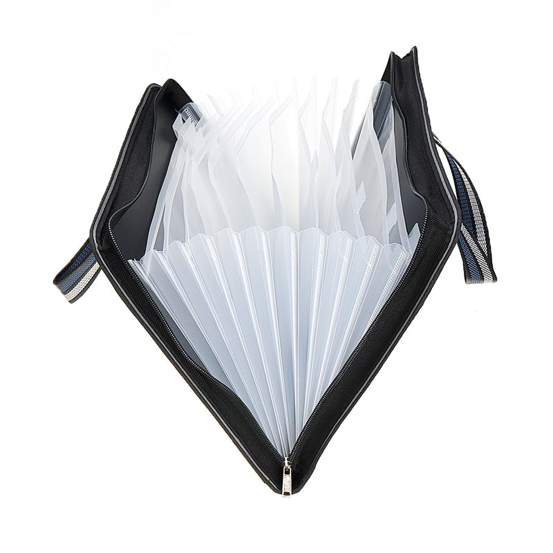 Kobest F6116 Oxford Cloth Multilayer Folder Student Paper Clamp Classification Office Information File Bag