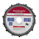 Upgrated 5 Inch Wood Carving Disc 14 Teeth 7/8 Inch Arbor Grinder Disc Chain for Angle Grinder