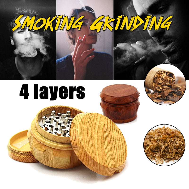 Environmental Protection Resin Imitated Wood Grain Herb Grinder Wood Grinder Imitated Sandalwood C igarette Grinder