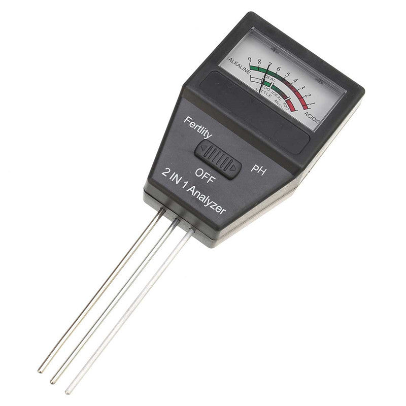 2 in 1 Soil PH Meter Feitility Tester with 3 Probes Measuring Tools