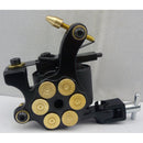 Bullet Black Tattoo Machine Custom Dual 10-Wrap Coils Liner & Shader