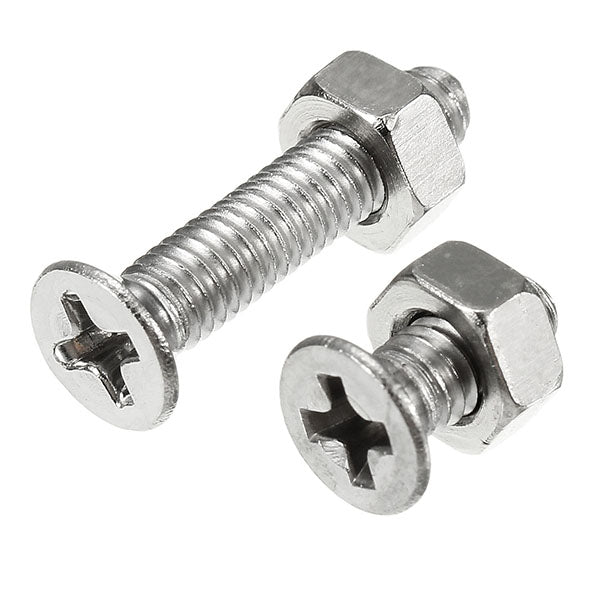 Suleve M4SP2 M4 Stainless Steel Phillips Flat Head Screws Bolts Nuts Assortment Kit 250Pcs