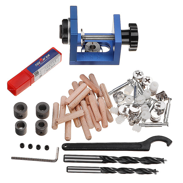 08350 Pocket Hole Jig 3 in 1 Drilling Locator Guide Dowel Guide Jig Woodworking Positioner Tenon Hole Puncher