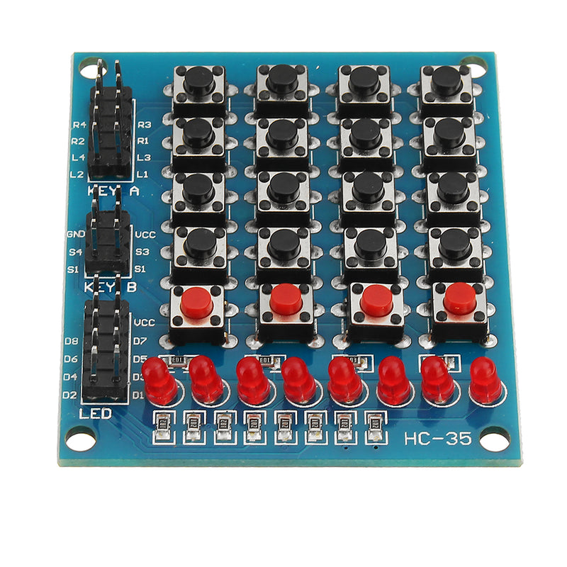 10pcs 8 LED 4x4 Push Button Switch 16 Keys Matrix Independent Keyboard Module For AVR ARM STM32