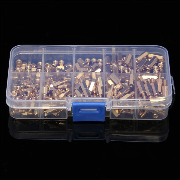 Suleve M3BH1 300Pcs M3 Male-Female Brass Hex Column Standoff Support Spacer Pillar For PCB Board