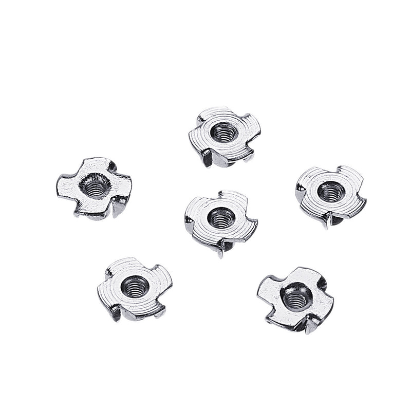 Suleve 80Pcs Zinc Plated Steel T-Nut 4 Pronged Tee Blind Insert Nuts Assortment M3/M4/M5/M6/M8
