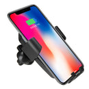 Universal Qi Wireless 10W Fast Charge Gravity Linkage Auto Lock Car Air Vent Holder for Mobile Phone